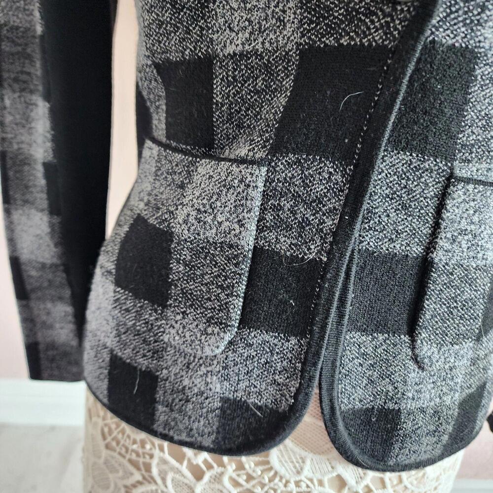LKNW Margaret O'leary black white gray cardigan sweater Small - Picture 6 of 9